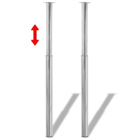 Patas de mesa telescópicas 2 unidades cromo 710 mm-1100 mm de vidaXL, Patas para mesas - Ref: Foro24-242151, Precio: 50,41 €,...