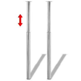 Telescopic table legs 2 units chrome 710 mm-1100 mm by vidaXL, Table legs - Ref: Foro24-242151, Price: 51,55 €, Discount: %