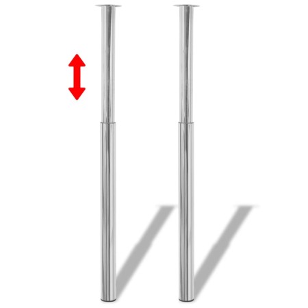 Telescopic table legs 2 units chrome 710 mm-1100 mm by vidaXL, Table legs - Ref: Foro24-242151, Price: 47,55 €, Discount: %