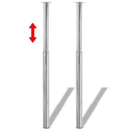 Teleskoptischbeine 2 Einheiten Chrom 710 mm-1100 mm von vidaXL, Tischbeine - Ref: Foro24-242151, Preis: 51,55 €, Rabatt: %