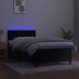 Cama box spring colchón y LED terciopelo negro 80x200 cm de , Camas y somieres - Ref: Foro24-3134611, Precio: 288,43 €, Descu...