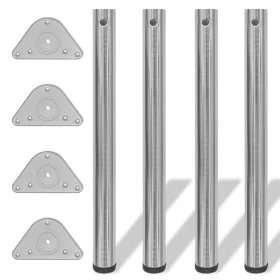 4 height-adjustable table legs 710 mm polished nickel color by vidaXL, Table legs - Ref: Foro24-242145, Price: 54,16 €, Disco...
