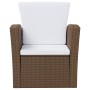 Set muebles de jardín 16 pzas y cojines ratán sintético marrón