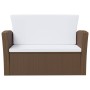 Set muebles de jardín 16 pzas y cojines ratán sintético marrón