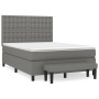 Box spring bed with dark gray fabric mattress 140x190 cm by , Beds and slatted bases - Ref: Foro24-3136910, Price: 590,33 €, ...