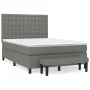 Cama box spring con colchón tela gris oscuro 140x190 cm de , Camas y somieres - Ref: Foro24-3136910, Precio: 584,79 €, Descue...
