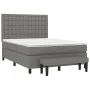 Box spring bed with dark gray fabric mattress 140x190 cm by , Beds and slatted bases - Ref: Foro24-3136910, Price: 584,28 €, ...
