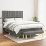 Box spring bed with dark gray fabric mattress 140x190 cm by , Beds and slatted bases - Ref: Foro24-3137470, Price: 565,02 €, ...