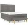 Box spring bed with dark gray fabric mattress 140x190 cm by , Beds and slatted bases - Ref: Foro24-3137470, Price: 565,02 €, ...