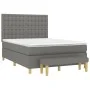 Box spring bed with dark gray fabric mattress 140x190 cm by , Beds and slatted bases - Ref: Foro24-3137470, Price: 565,02 €, ...