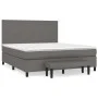 Box spring bed with gray synthetic leather mattress 180x200 cm by , Beds and slatted bases - Ref: Foro24-3137561, Price: 652,...