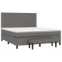Box spring bed with gray synthetic leather mattress 180x200 cm by , Beds and slatted bases - Ref: Foro24-3137561, Price: 652,...