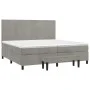 Cama box spring con colchón terciopelo gris claro 200x200 cm de , Camas y somieres - Ref: Foro24-3137743, Precio: 674,10 €, D...