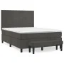 Box spring bed with dark gray velvet mattress 140x190 cm by , Beds and slatted bases - Ref: Foro24-3137720, Price: 540,51 €, ...