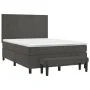 Box spring bed with dark gray velvet mattress 140x190 cm by , Beds and slatted bases - Ref: Foro24-3137720, Price: 540,51 €, ...