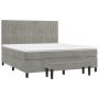 Box spring bed with light gray velvet mattress 180x200 cm by , Beds and slatted bases - Ref: Foro24-3137977, Price: 629,41 €,...