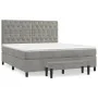 Box spring bed with light gray velvet mattress 160x200 cm by , Beds and slatted bases - Ref: Foro24-3138031, Price: 567,10 €,...