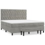 Boxspringbett mit hellgrauer Samtmatratze 160x200 cm von , Betten und Lattenroste - Ref: Foro24-3138031, Preis: 597,06 €, Rab...