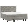 Box spring bed with light gray velvet mattress 160x200 cm by , Beds and slatted bases - Ref: Foro24-3138031, Price: 567,10 €,...