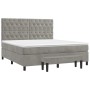 Boxspringbett mit hellgrauer Samtmatratze 160x200 cm von , Betten und Lattenroste - Ref: Foro24-3138031, Preis: 597,06 €, Rab...
