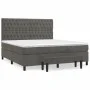 Box spring bed with dark gray velvet mattress 180x200 cm by , Beds and slatted bases - Ref: Foro24-3138038, Price: 623,79 €, ...