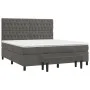 Box spring bed with dark gray velvet mattress 180x200 cm by , Beds and slatted bases - Ref: Foro24-3138038, Price: 623,79 €, ...
