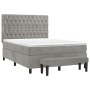 Boxspringbett mit hellgrauer Samtmatratze 140x190 cm von , Betten und Lattenroste - Ref: Foro24-3138019, Preis: 594,34 €, Rab...
