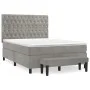 Boxspringbett mit hellgrauer Samtmatratze 140x200 cm von , Betten und Lattenroste - Ref: Foro24-3138025, Preis: 534,69 €, Rab...