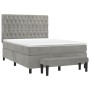 Box spring bed with light gray velvet mattress 140x200 cm by , Beds and slatted bases - Ref: Foro24-3138025, Price: 539,48 €,...