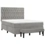 Boxspringbett mit hellgrauer Samtmatratze 140x200 cm von , Betten und Lattenroste - Ref: Foro24-3138025, Preis: 534,69 €, Rab...