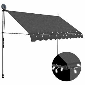 Toldo manual retráctil con LED gris antracita 250 cm Toldo manual retráctil con LED gris antracita 250 cm