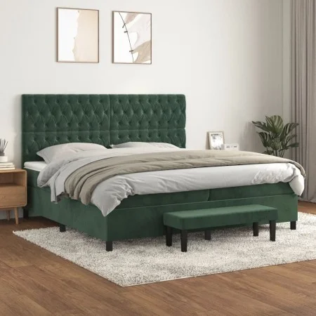 Boxspringbett mit dunkelgrüner Samtmatratze 200x200 cm von , Betten und Lattenroste - Ref: Foro24-3138046, Preis: 826,03 €, R...