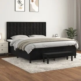 Box spring bed with black velvet mattress 180x200 cm by , Beds and slatted bases - Ref: Foro24-3138099, Price: 642,51 €, Disc...