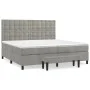 Box spring bed with light gray velvet mattress 200x200 cm by , Beds and slatted bases - Ref: Foro24-3138103, Price: 717,30 €,...