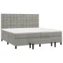 Box spring bed with light gray velvet mattress 200x200 cm by , Beds and slatted bases - Ref: Foro24-3138103, Price: 717,30 €,...