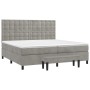 Cama box spring con colchón terciopelo gris claro 200x200 cm de , Camas y somieres - Ref: Foro24-3138103, Precio: 716,89 €, D...