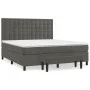 Box spring bed with dark gray velvet mattress 160x200 cm by , Beds and slatted bases - Ref: Foro24-3138092, Price: 561,09 €, ...