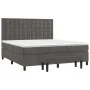 Box spring bed with dark gray velvet mattress 160x200 cm by , Beds and slatted bases - Ref: Foro24-3138092, Price: 561,09 €, ...