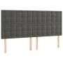 Box spring bed with dark gray velvet mattress 160x200 cm by , Beds and slatted bases - Ref: Foro24-3138092, Price: 561,09 €, ...