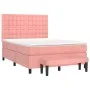 Box spring bed with pink velvet mattress 140x190 cm by , Beds and slatted bases - Ref: Foro24-3138084, Price: 559,67 €, Disco...