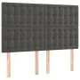 Box spring bed with dark gray velvet mattress 140x200 cm by , Beds and slatted bases - Ref: Foro24-3138086, Price: 514,70 €, ...