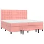 Box spring bed with pink velvet mattress 200x200 cm by , Beds and slatted bases - Ref: Foro24-3138108, Price: 690,58 €, Disco...