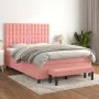 Box spring bed with pink velvet mattress 140x200 cm by , Beds and slatted bases - Ref: Foro24-3138090, Price: 531,88 €, Disco...