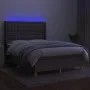 Box spring bed with mattress and LED lights taupe gray fabric 140x200 cm by , Beds and slatted bases - Ref: Foro24-3139201, P...