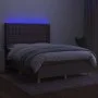 Boxspringbett mit Matratze und LED-Leuchten taupegrauer Stoff 140x190 cm von , Betten und Lattenroste - Ref: Foro24-3139193, ...