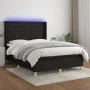 Cama box spring colchón y luces LED tela negro 140x190 cm de , Camas y somieres - Ref: Foro24-3139191, Precio: 516,16 €, Desc...