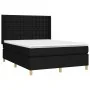 Cama box spring colchón y luces LED tela negro 140x190 cm de , Camas y somieres - Ref: Foro24-3139191, Precio: 516,16 €, Desc...