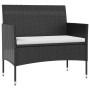 Set de muebles de jardín 8 pzas y cojines ratán sintético negro