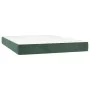 Box spring bed with mattress and LED dark green velvet 140x190cm by , Beds and slatted bases - Ref: Foro24-3139802, Price: 55...