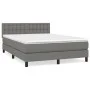 Box spring bed with dark gray fabric mattress 140x190 cm by , Beds and slatted bases - Ref: Foro24-3140370, Price: 483,79 €, ...